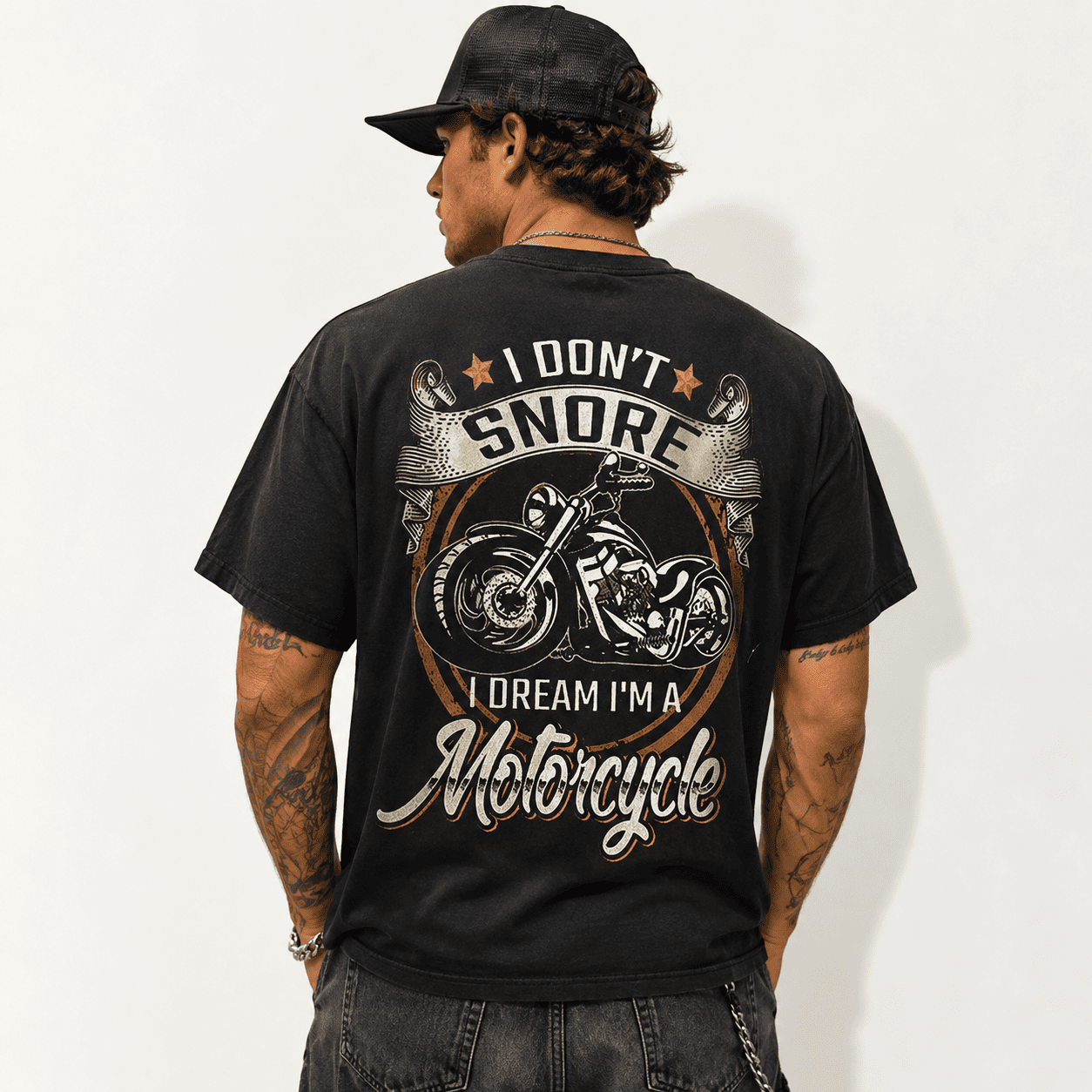 I Don't Snore Motorcycle Biker Funny Men's Graphic T-Shirt Rider Gift