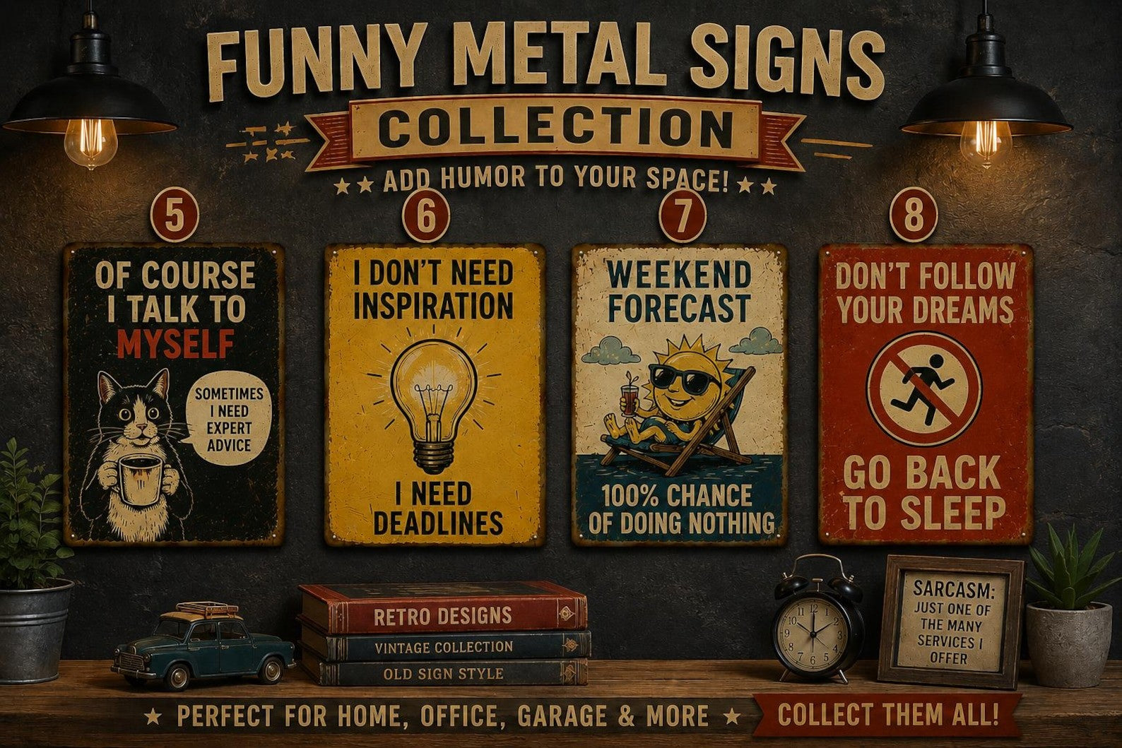 Funny Sloth Metal Sign Retro Procrastination Humor Plaque Office Wall Decor