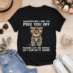 Women Funny Cat Quote Graphic T-Shirt Cute Kitten Casual Crew Neck Tee Top
