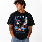 USA 250 Years T Shirt 1776 2026 Eagle Flag Patriotic Graphic Casual Tee