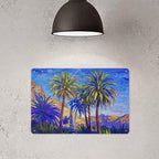Vibrant Palm Tree Tin Sign - Coastal Landscape Metal Poster Wall Art Decor