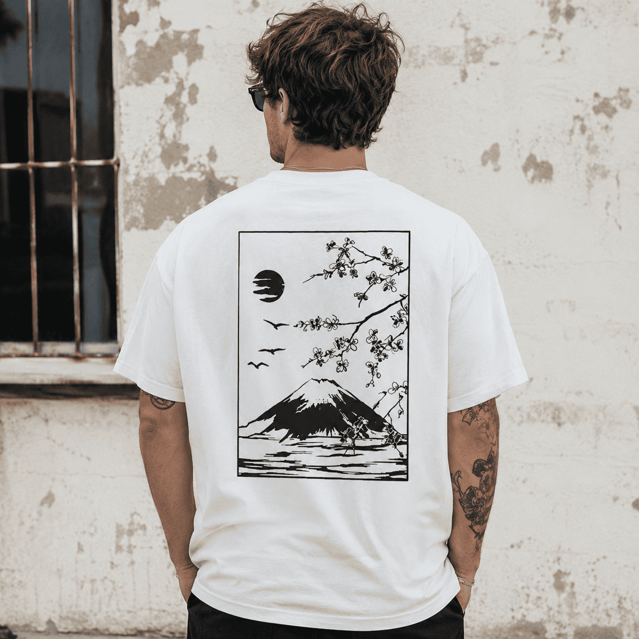 Mount Fuji Japanese Landscape Graphic T-Shirt Y2K Minimalist Unisex Tee