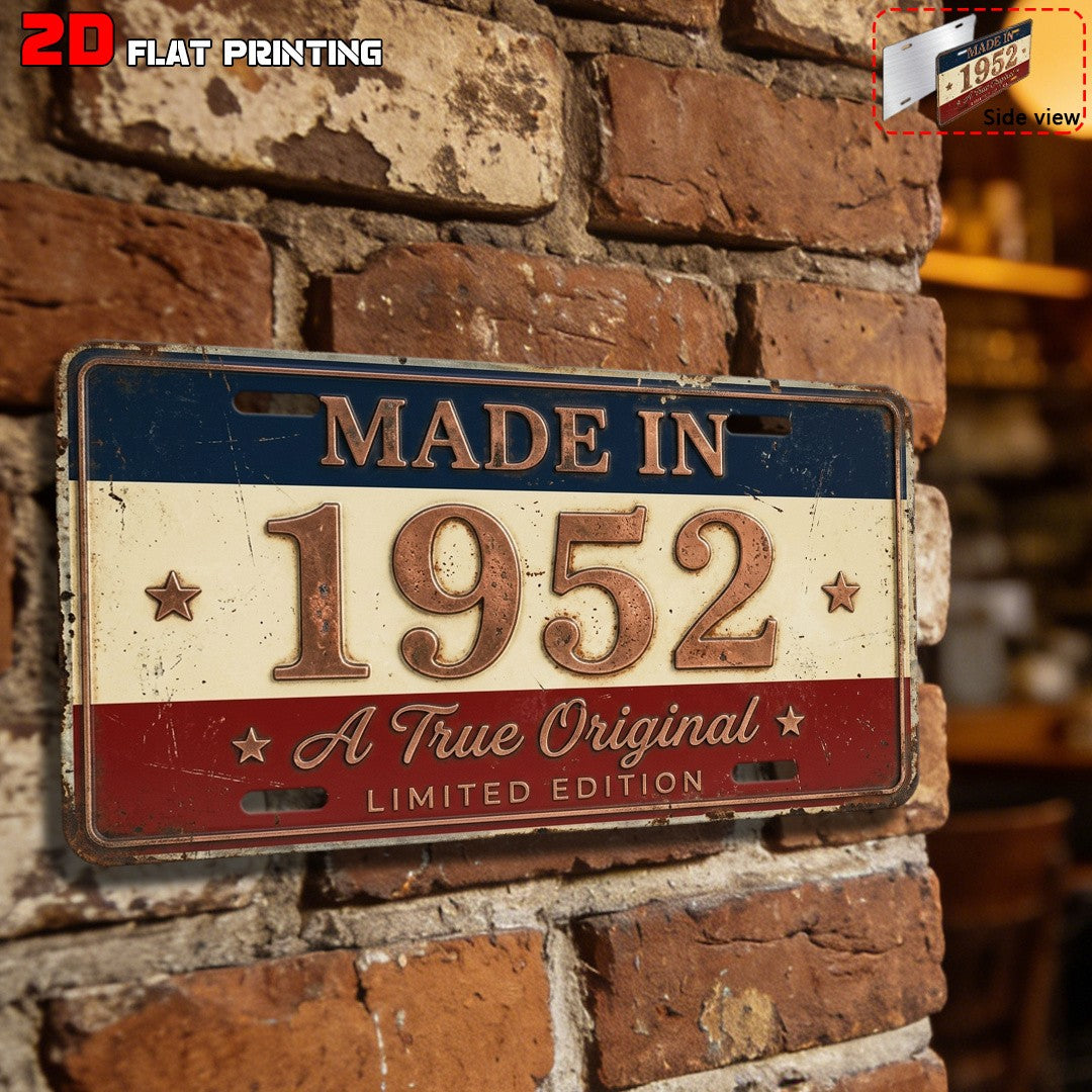 1952 Retro Metal License Plate Sign Rustic Farmhouse Patio Wall Decor 6x12