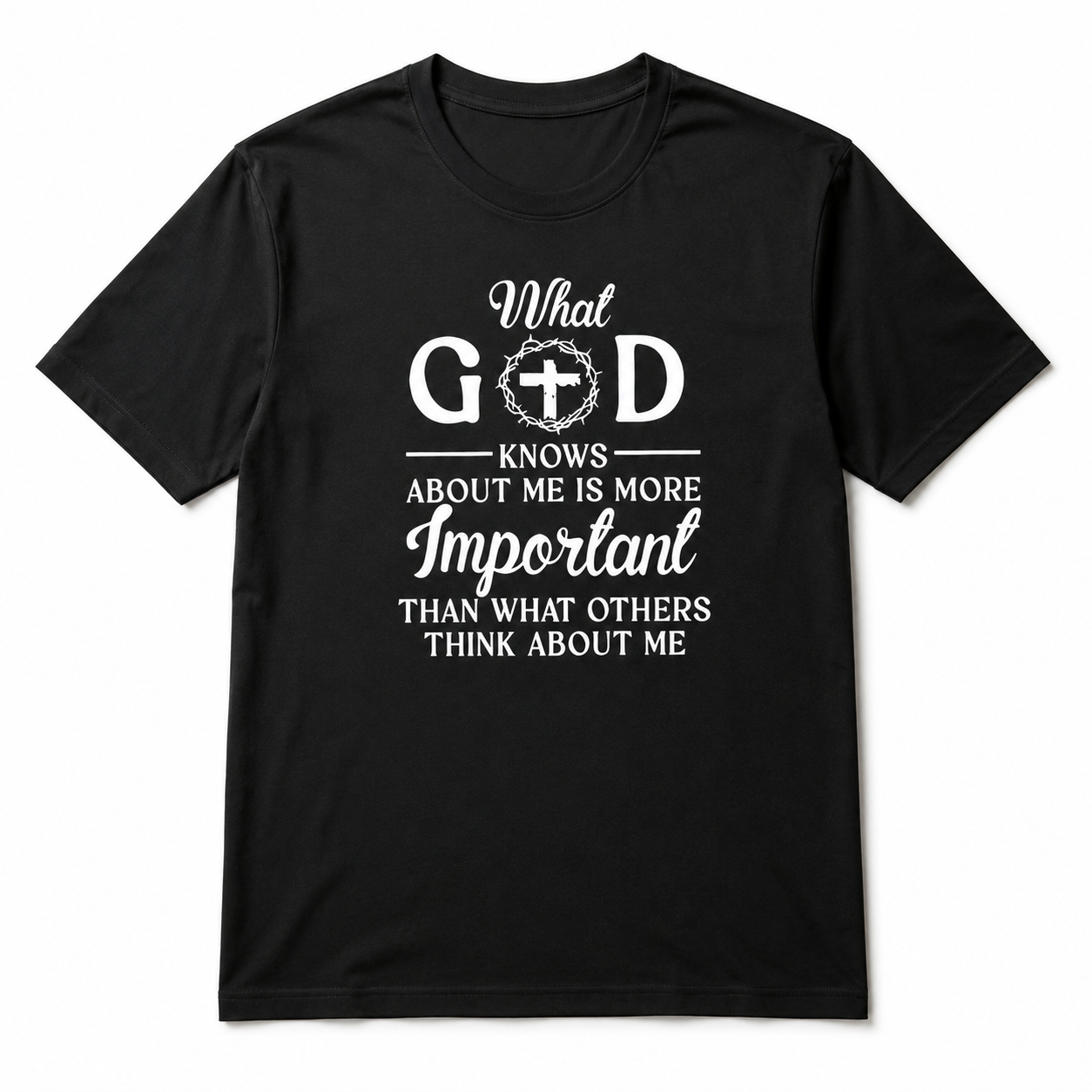 What God Knows About Me Is More Important Christian Graphic Men’s T-Shirt Tee