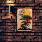 Artistic Bonsai Metal Sign - Zen Japanese Garden Wall Decor Tin Poster