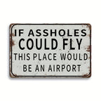 Sarcastic Tin Sign - Humorous "This Place Would Be An Airport" Metal Wall Art