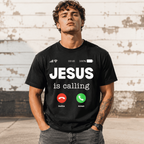 Jesus Is Calling Christian Faith Graphic Men’s T-Shirt Religious Prayer Tee