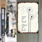 Vintage Dandelion Flower Metal Tin Sign - Retro Some See A Weed Garden Metal Art