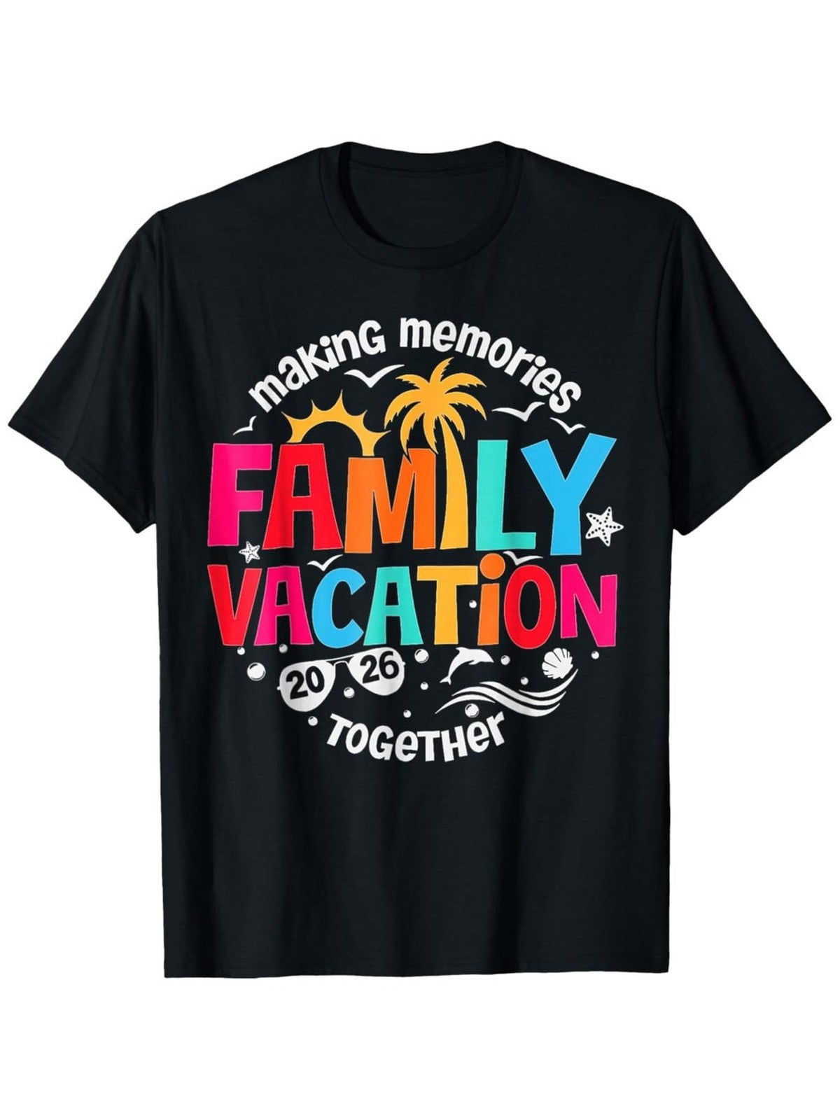Family Vacation 2026 T-Shirt | Colorful Tropical Beach Graphic Tee