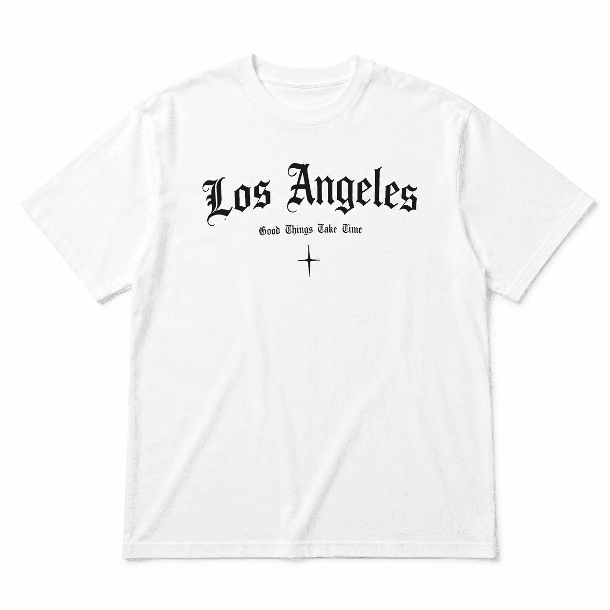 Los Angeles Gothic Letter T-Shirt Old English Streetwear Casual Tee
