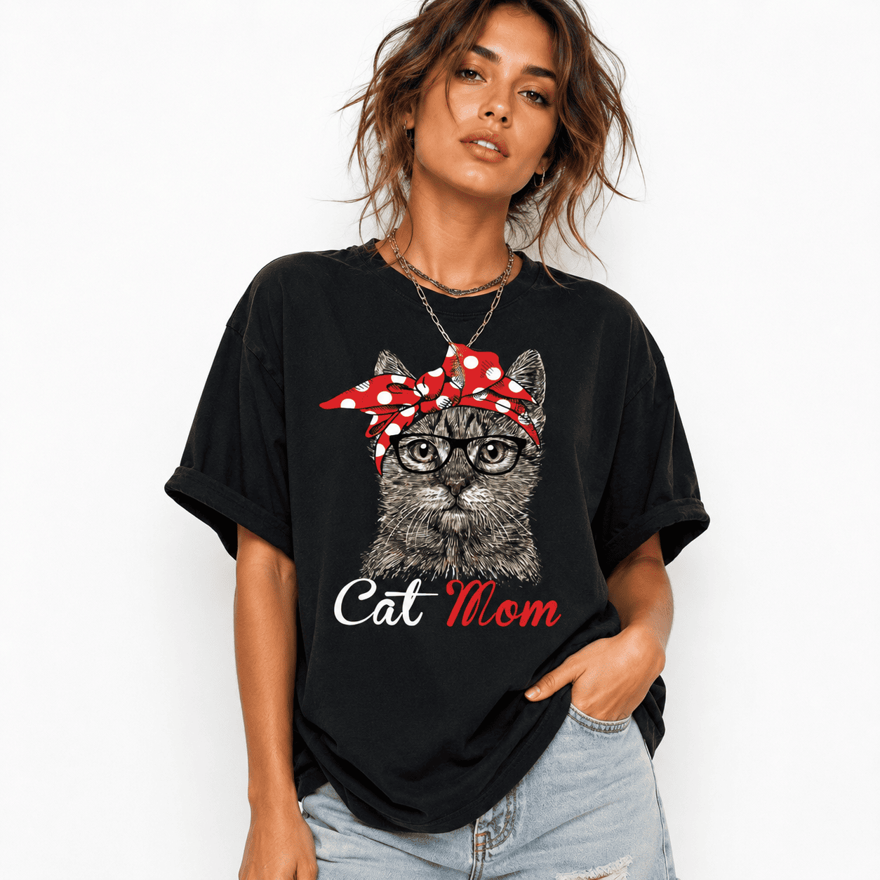 Funny Cat Mom Shirt for Cat Lovers-Mothers Day Gift T-Shirt