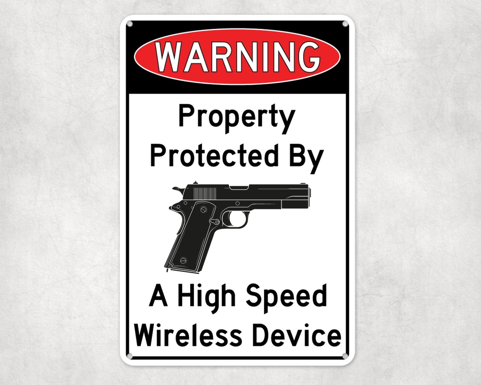 Warning Property Protected Metal Tin Sign Funny Private Property Wall Decor
