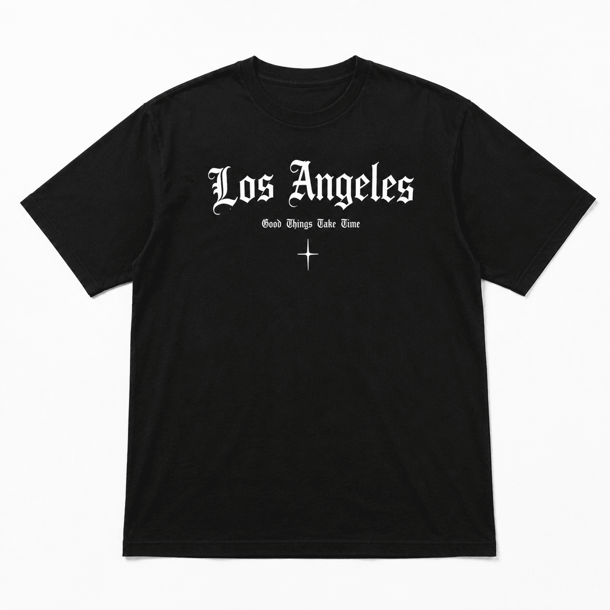 Los Angeles Gothic Letter T-Shirt Old English Streetwear Casual Tee