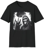 Funny Bigfoot Alien Abduction T-Shirt: Cryptid UFO Tee