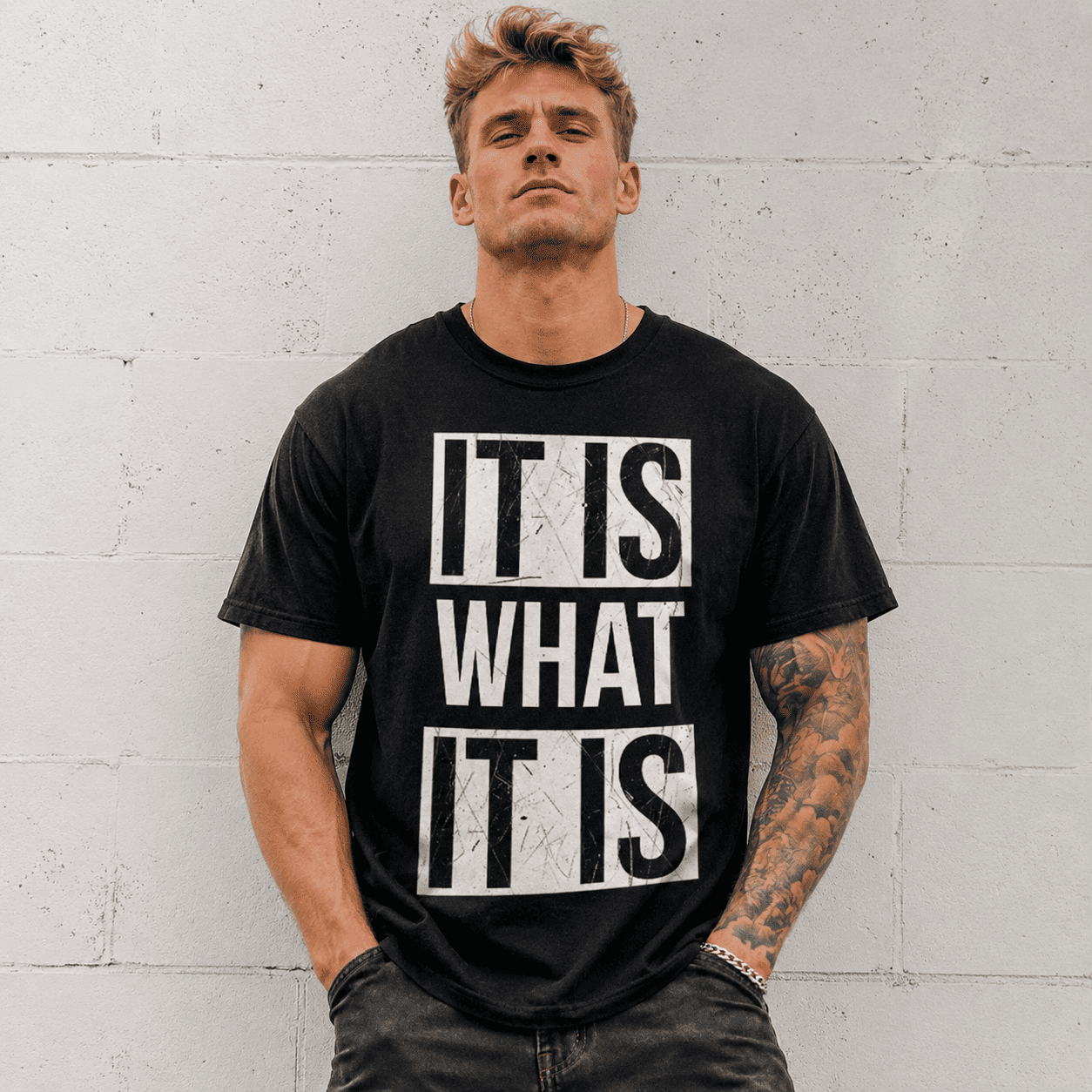 It Is What It Is Graphic T-Shirt Funny Quote Unisex Casual Tee