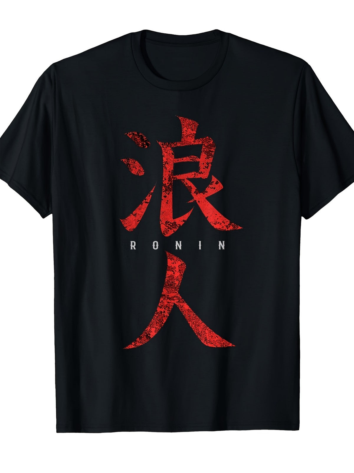 Samurai Ronin T Shirt Japanese Kanji Anime Style Warrior Graphic Tee Top