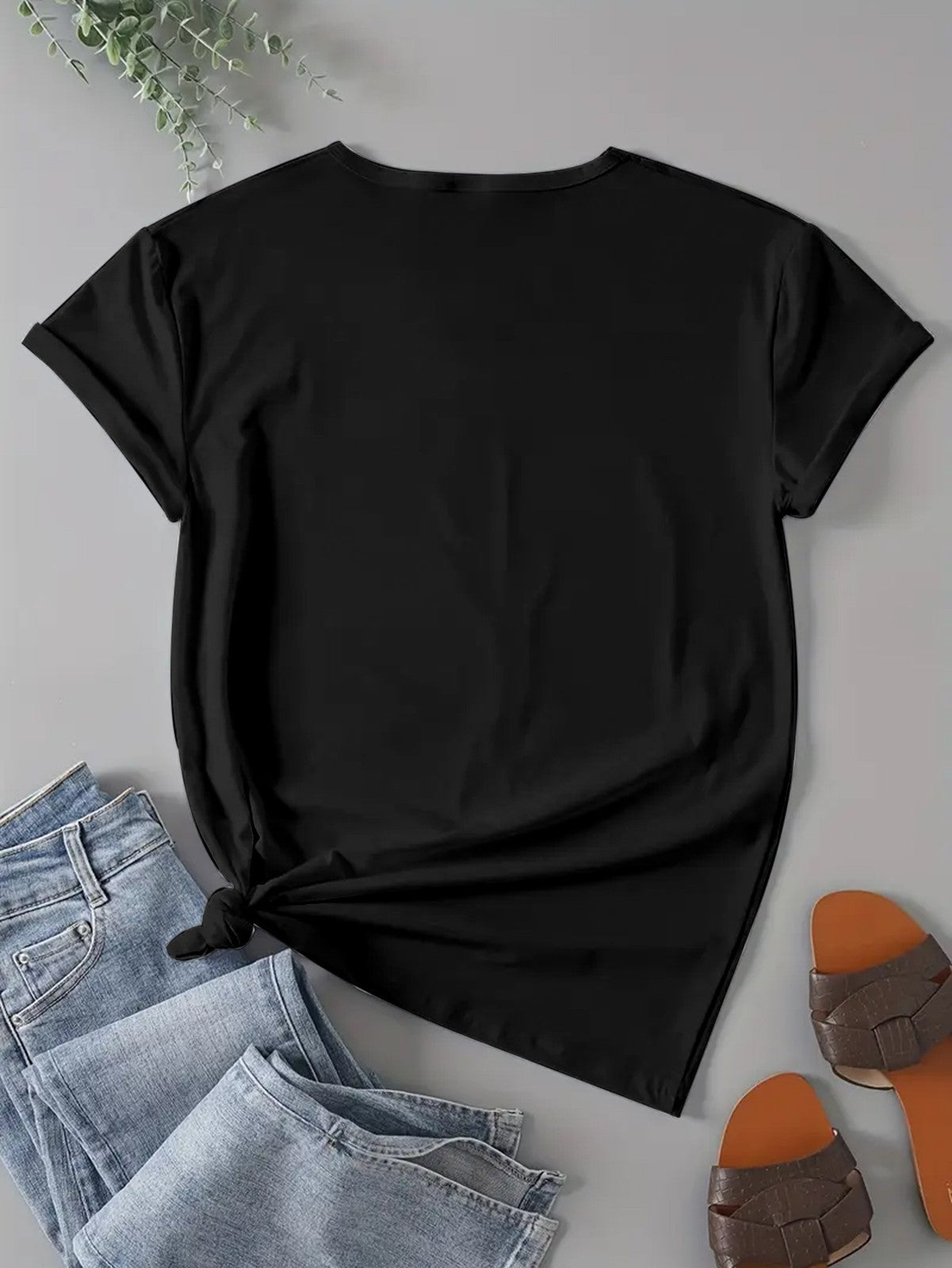 Women Graphic T-Shirt Thumbs Up Hand Print Casual Crew Neck Short Sleeve Tee Top