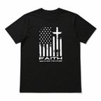 Faith Over Fear American Flag Cross Graphic T-Shirt Patriotic Christian Tee