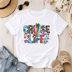 Women Hello Summer Cruise Life Graphic T-Shirt Nautical Beach Vacation Tee