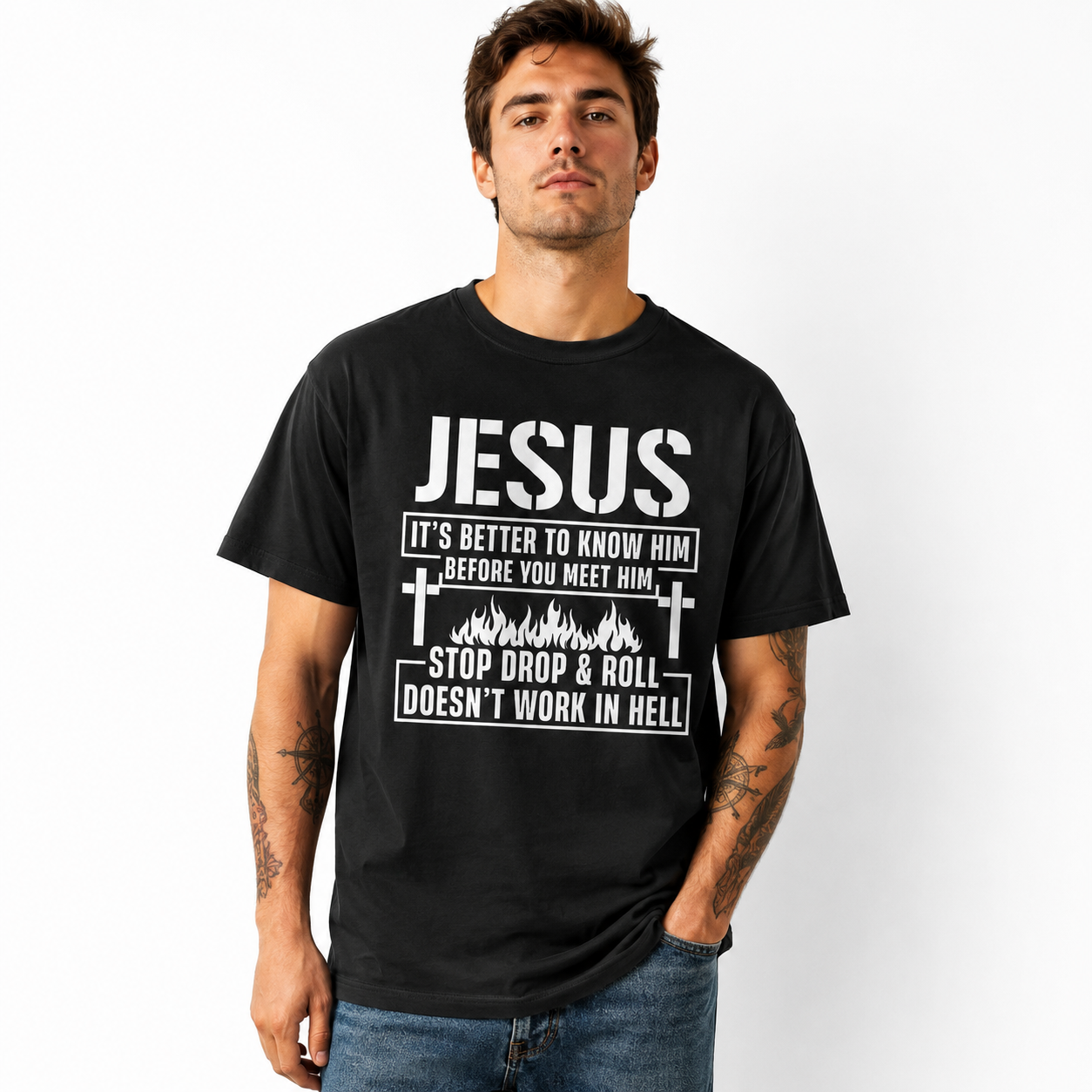 Men's Jesus It's Better To Know Him Funny Christian Graphic T-Shirt Tee