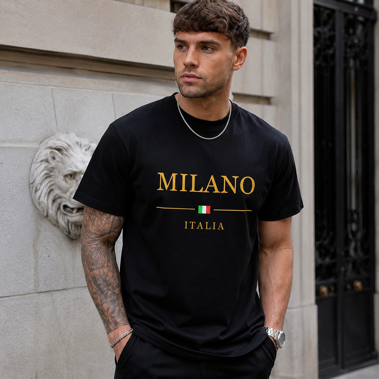 Milano Italy T-Shirt Minimalist Milan Travel City Graphic Tee Unisex Streetwear
