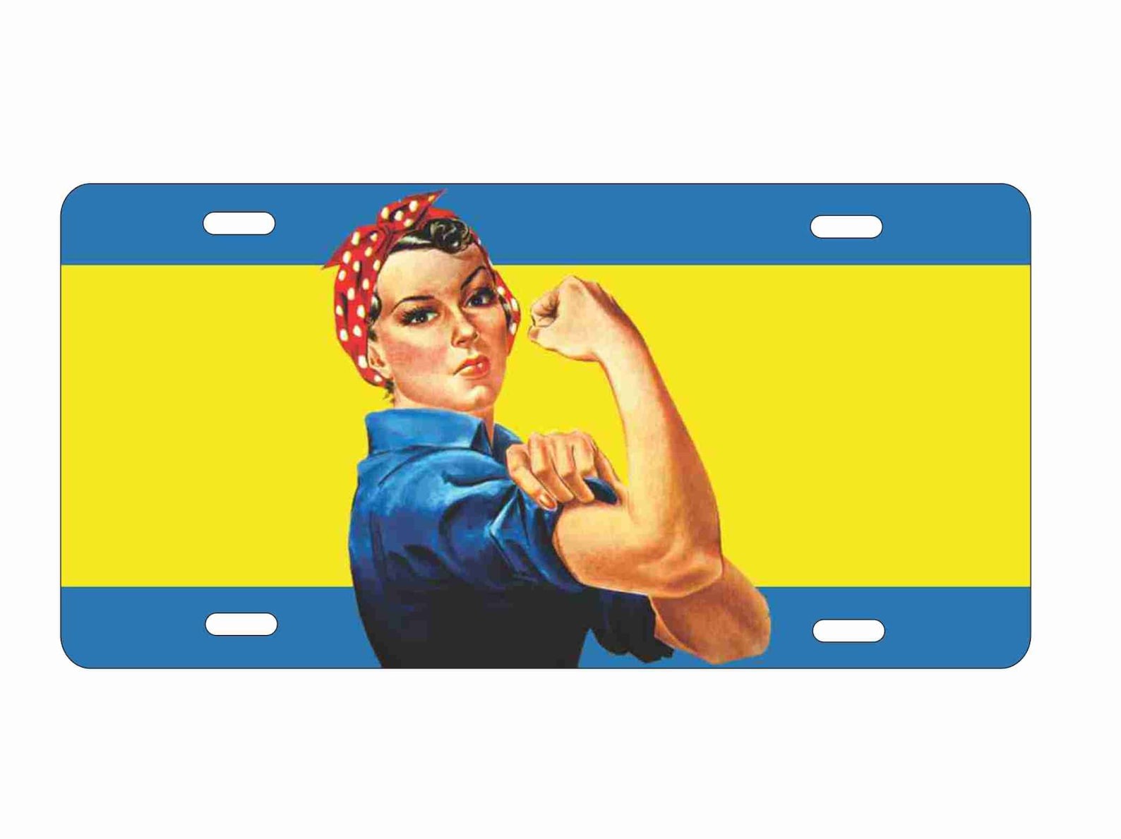 Rosie Riveter Women Empowerment License Plate Feminist Car Tag Decor Gift