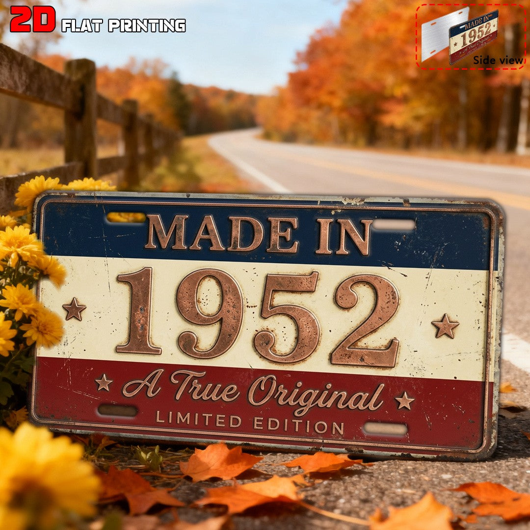 1952 Retro Metal License Plate Sign Rustic Farmhouse Patio Wall Decor 6x12