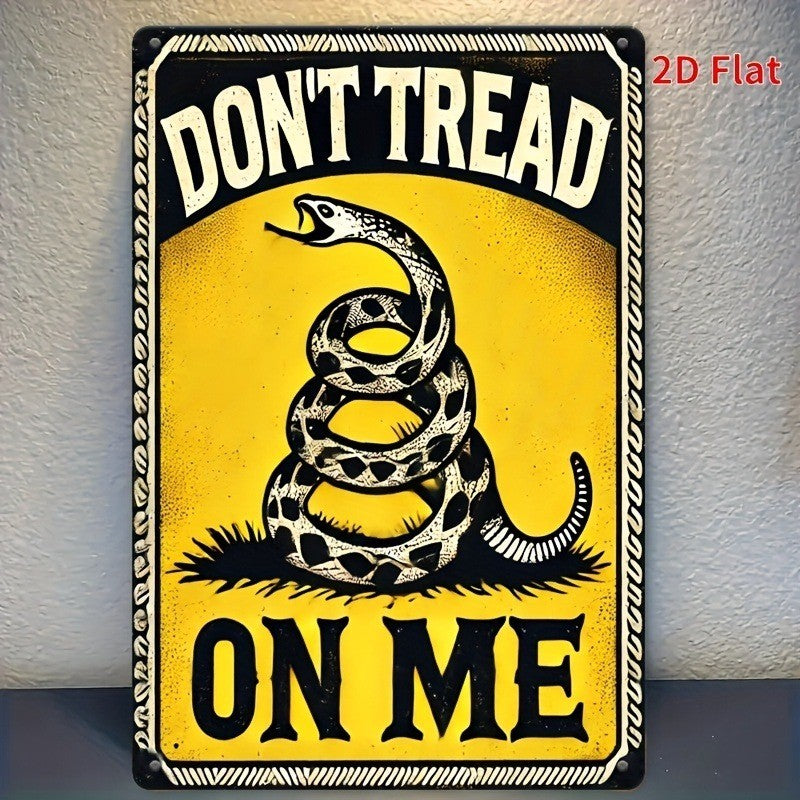 Dont Tread On Me Tin Sign Vintage Metal Gadsden Flag Wall Decor Patriotic Gift