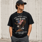 USA 250 Years Faith Freedom Legacy Eagle Patriotic Graphic T Shirt Tee