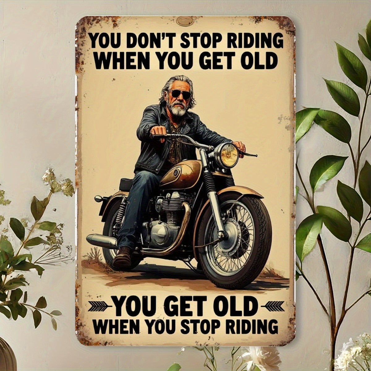 Vintage Motorcycle Metal Tin Sign - Retro Biker Gift Idea Garage Club Wall Decor