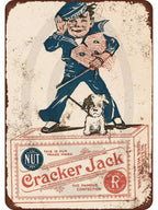 Rustic Cracker Jack Metal Sign Retro Sailor Boy Antique Candy Store Wall Decor