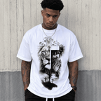 Lion of Judah and Jesus Crown of Thorns Graphic Tee - Christian Faith T-Shirt