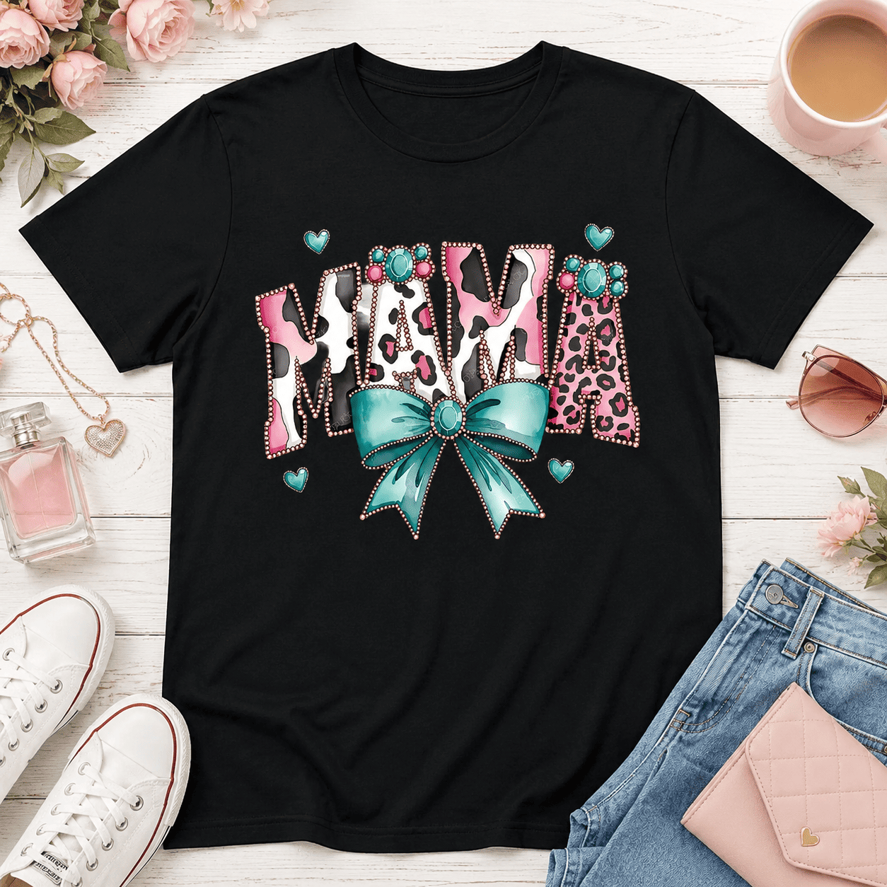 Women Mother's Day Graphic T-Shirt Mom Gift Casual Crew Neck Short Sleeve Tee