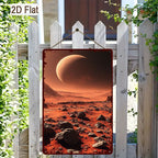 Martian Landscape Metal Sign - Red Planet Space Tin Wall Art Decor