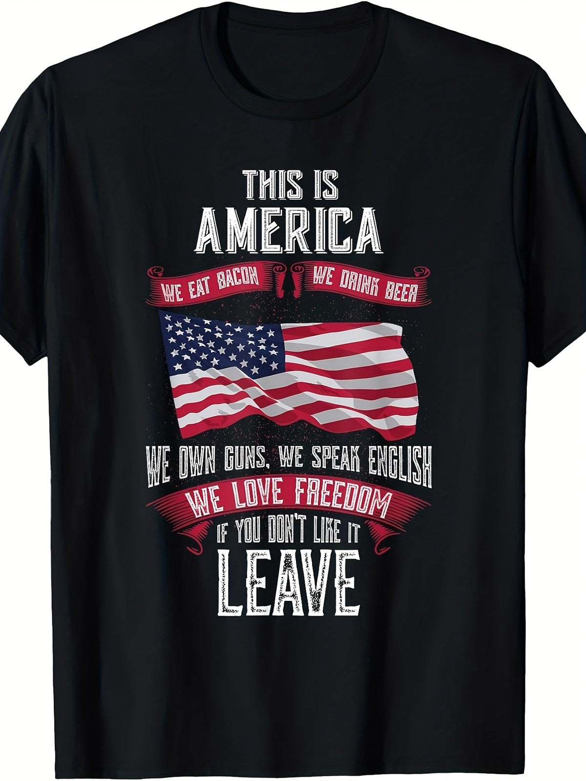 This Is America If You Dont Like It Leave T Shirt Retro Patriotic Graphic Tee
