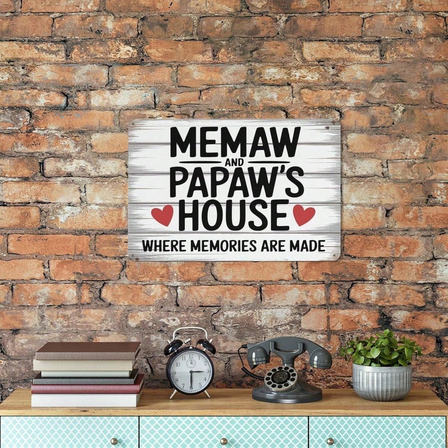 Memaw and Papaw's House Metal Tin Sign - Retro Grandparents Memories  Wall Art