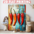 Chili Pepper Metal Sign - Artistic Kitchen Tin Wall Art Decor Plaque
