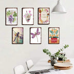 Farmhouse Laundry Room Tin Sign - Flower Basket Metal Poster Wall Art Decor
