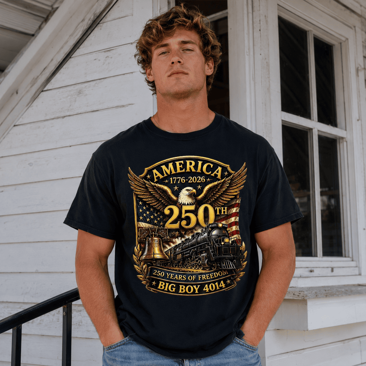 Big Boy 4014 Train USA 250th Anniversary T-Shirt Patriotic 1776-2026 Tee