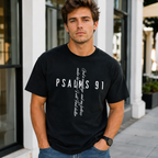 Psalm 91 Faith T Shirt Christian Bible Verse Graphic Casual Crew Neck Tee