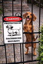Dachshund Security Metal Sign: Dog Owner Front Door Decor