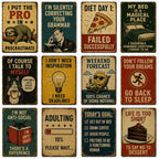 Funny Sloth Metal Sign Retro Procrastination Humor Plaque Office Wall Decor