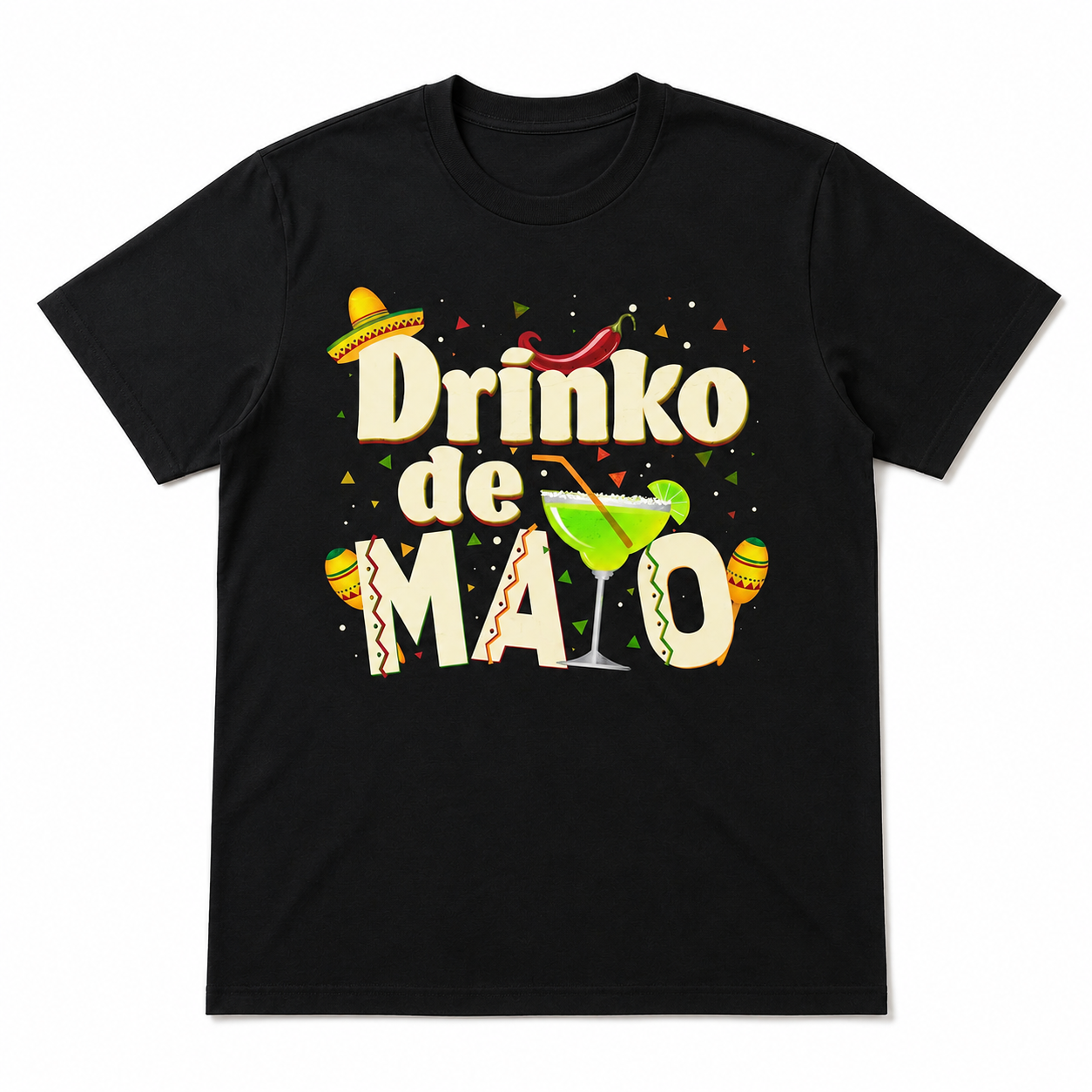 Drinko de Mayo Margarita Graphic Tee - Funny Festive Celebration T-Shirt