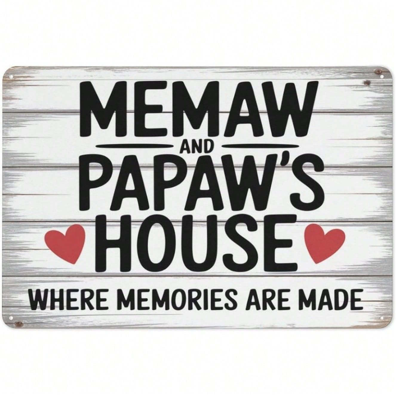 Memaw and Papaw's House Metal Tin Sign - Retro Grandparents Memories  Wall Art