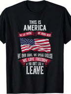 This Is America If You Dont Like It Leave T Shirt Retro Patriotic Graphic Tee