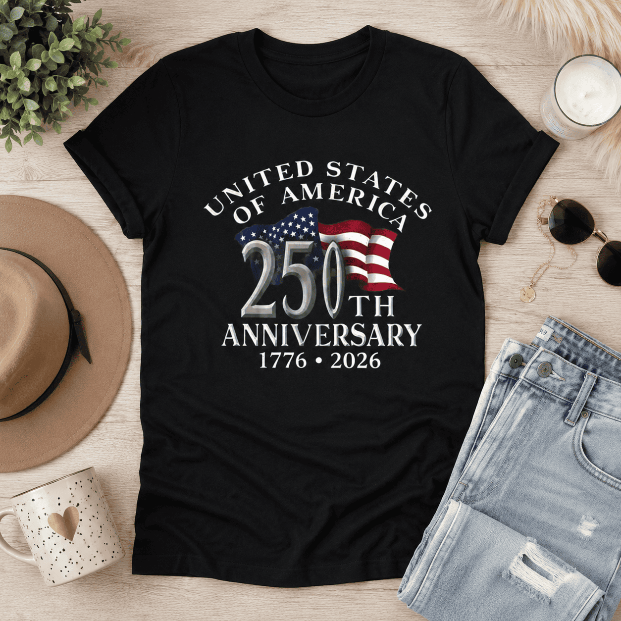 USA 250th Anniversary T-Shirt | America Semiquincentennial 1776-2026 Graphic Tee