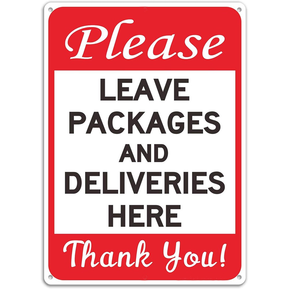 Please Leave Packages Here Metal Sign Delivery Drop Off Zone Front Door Decor