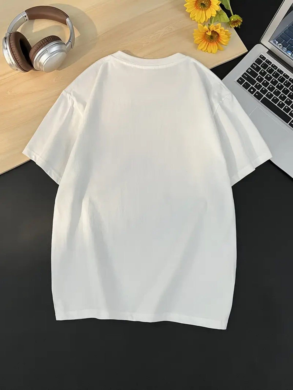 Women Creative Floral Graphic T-Shirt Elegant Flower Casual Crew Neck Tee Top