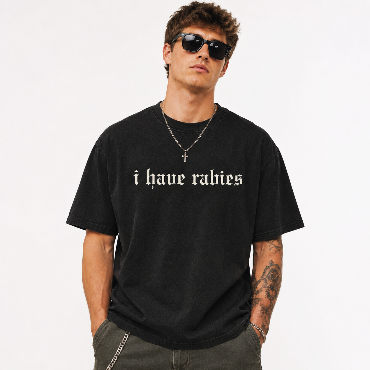 I Have Rabies Gothic Graphic T-Shirt Funny Dark Humor Unisex Tee