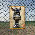 Don't Look Back Metal Sign - Funny Donkey Tin Wall Art Decor Plaque